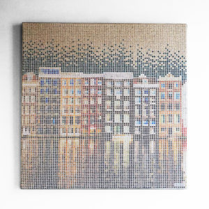 Tableau Amsterdam Pointillisme Collage Art France Mermet