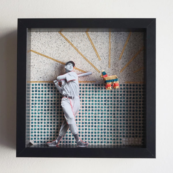 Collage analogique Ted Williams Baseball Pinata France Mermet