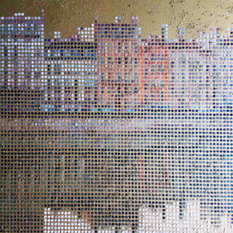 Tableau Lyon Pointillisme Collage Art France Mermet